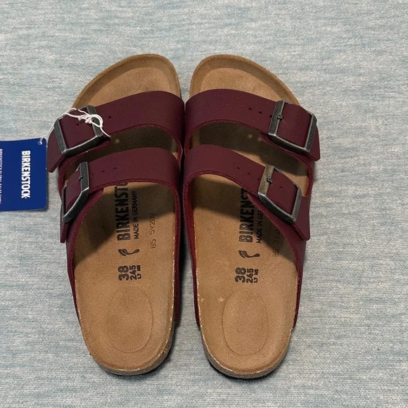 Birkenstock Arizona Sandals - Burgundy - Picture 2 of 7